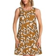 thumbnail image 1 of Picia Monkey Sloth Print Women’s Sleeveless Midi Swing Dress – A-Line Pleated Tank Sundress, Comfortable and Flowy T-Shirt Dress, 1 of 7
