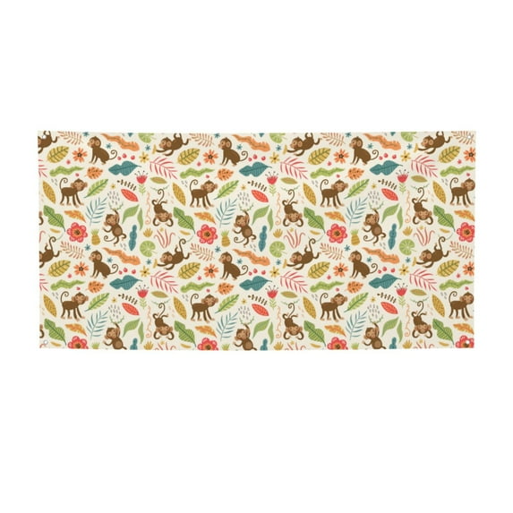 Picia Monkeys in the Jungle Pattern Party Banner, Festive Decoration, Holiday Banner, Celebration Decor, Event Banner, Reusable Party Banner-Medium
