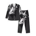 thumbnail image 1 of Picia Monochrome Giraffe Expression Pattern Men’s Long-Sleeve Sleepwear Set - Soft 2-Piece Loungewear with Pockets, Comfy PJs for Relaxing Nights-Small, 1 of 7