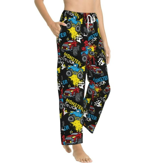 Picia Monster Car Womens Soft Woven Cotton Elastic Waistband Sleep Pajama Pant Lounge Sleep Pant With Pockets And Drawstring-XX-Large