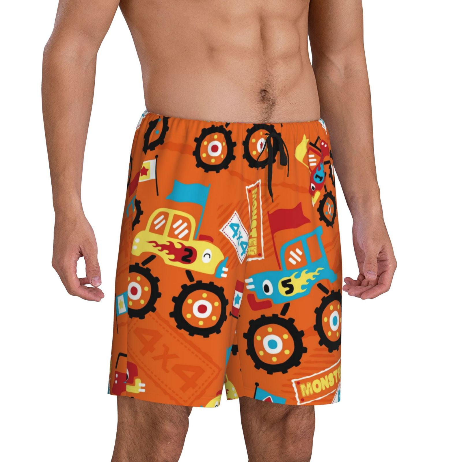 Picia Monster Truck Pajama Shorts for Men, Men's Pajama Bottoms