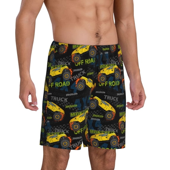 Picia Monster Truck1 Pajama Shorts for Men, Men's Pajama Bottoms, Sleepwear,Short Pajama Pants-X-Large