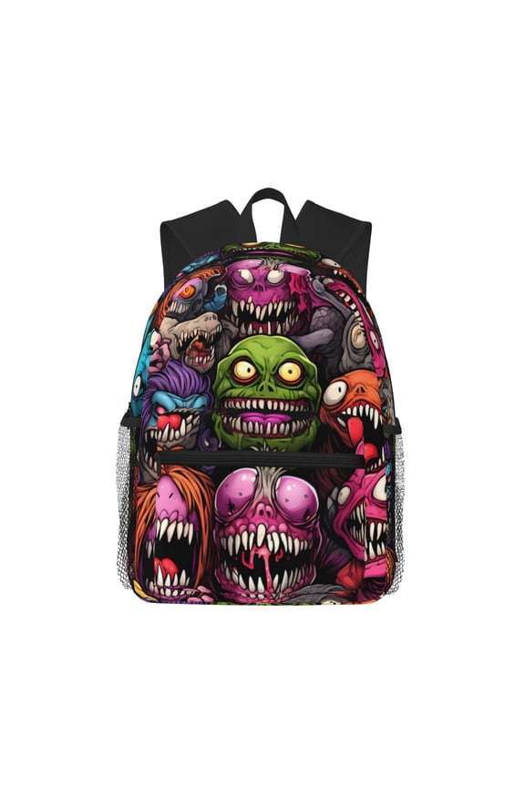 Monstrous Cartoon Characters Large Capacity Backpack Classic Style Backpack Casual Backpack Water-Resistant School Work Travel Outdoor Backpack