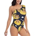 thumbnail image 1 of Picia Moon Bear Pattern Women's One Piece Swimsuits,One Shoulder Swimwear Asymmetric ,Ruffle Monokinis Bathing Suits,High Waisted Flattering Bathing Suits-Medium, 1 of 8