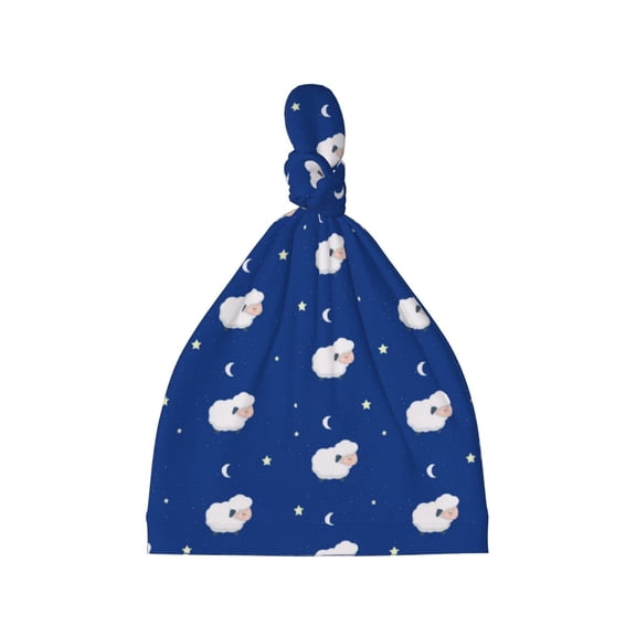 Picia Moon Lamb Printed Preemie Hats for Baby Girls Cotton Premature Knot Hats Newborn Hospital Cap Warm Knot Beanie Nicu for Preemie Girls and Boys
