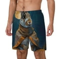 thumbnail image 1 of Picia Moon Night Sky Cute Rabbit pattern Mens Swim Trunks with Compression Liner Stretch Beach Shorts Quick Dry with Zipper Pockets No-Chafing Board Shorts-X-Large, 1 of 9