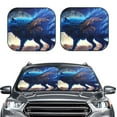 Picia Moonlit Blue Wolf 2 Piece Car Windshield Sun Shade Foldable