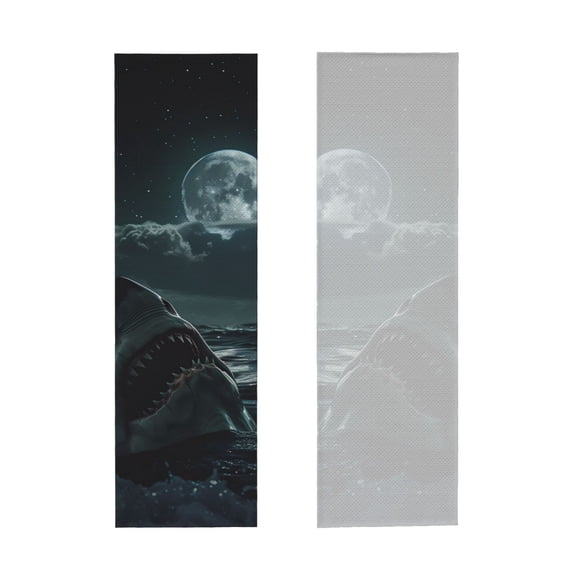 Picia Moonlit Night Sky Shark Pattern Cooling Towels (40"x12") Cool Towel, Cold Towel, Microfiber Soft Breathable Chilly Ice Towel