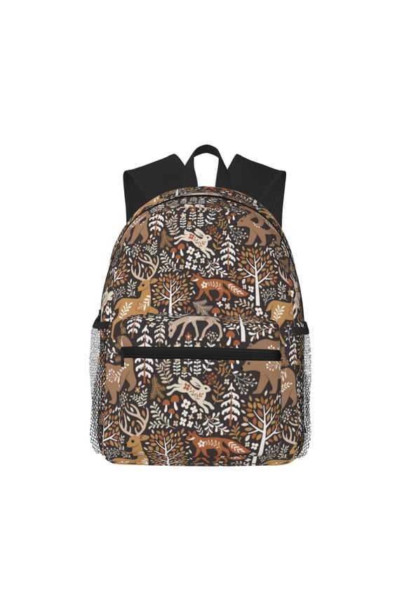 Moose fox bear leaf tree Large Capacity Backpack Classic Style Backpack Casual Backpack Water-Resistant School Work Travel Outdoor Backpack