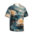 thumbnail image 1 of Picia Mountain Lotus Serenity Gentle Cotton Regular Fit Short Sleeve Casual Hawaiian Shirt for Men-Large, 1 of 8