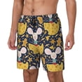thumbnail image 1 of Picia Mouse Cheese pattern Mens Swim Trunks with Compression Liner Stretch Beach Shorts Quick Dry with Zipper Pockets No-Chafing Board Shorts-XX-Large, 1 of 9