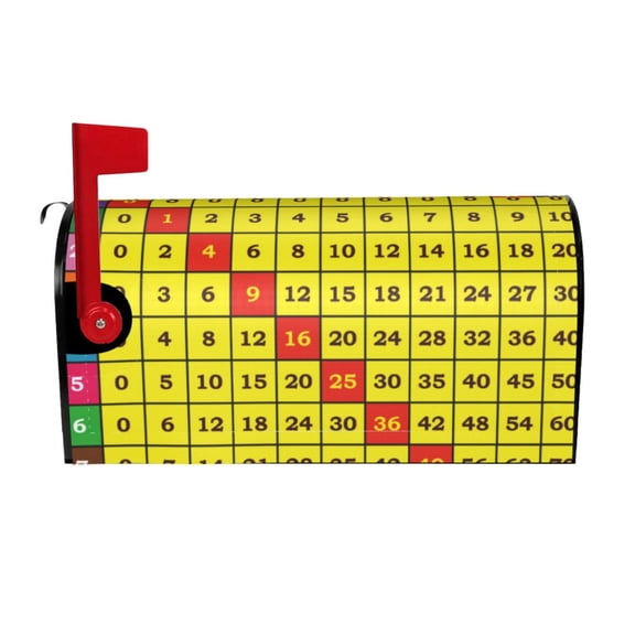 Picia Multiplication Table2 Magnetic Mailbox Cover Standard Size-21x18 in