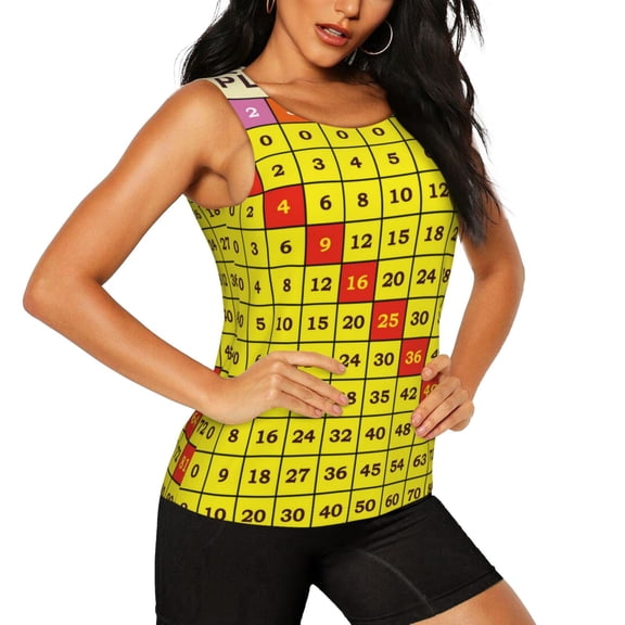 Picia Multiplication Table2 Pattern Women's Workout Tank Top,Breathable Activewear,Slim Fit Athletic Top,Versatile Workout Moisture-wicking top-XX-Large