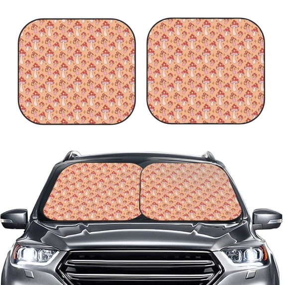Picia Mushroom 2 Piece Car Windshield Sun Shade Foldable | Foldable Sun Shield for Front Window Blocks UV Rays and Keeps Your Vehicle Cool-Small