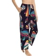 thumbnail image 1 of Picia Mushroom Doodle Womens Soft Woven Cotton Elastic Waistband Sleep Pajama Pant Lounge Sleep Pant With Pockets And Drawstring-Large, 1 of 9