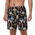 thumbnail image 1 of Picia Mushrooms and Autumn Leaves pattern Mens Swim Trunks with Compression Liner Stretch Beach Shorts Quick Dry with Zipper Pockets No-Chafing Board Shorts-Large, 1 of 9