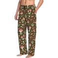thumbnail image 1 of Picia Mushrooms and Autumn Mens Soft Woven Cotton Elastic Waistband Sleep Pajama Pant Lounge Sleep Pant With Pockets And Drawstring-X-Large, 1 of 9