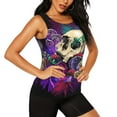 thumbnail image 1 of Picia Mushrooms and Skull Pattern Women's Workout Tank Top,Breathable Activewear,Slim Fit Athletic Top,Versatile Workout Moisture-wicking top-Medium, 1 of 9