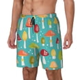 thumbnail image 1 of Picia Mushrooms pattern Mens Swim Trunks with Compression Liner Stretch Beach Shorts Quick Dry with Zipper Pockets No-Chafing Board Shorts-X-Large, 1 of 9