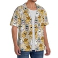 thumbnail image 1 of Picia Music Dancing Cat Men's Linen Shirts Short Sleeve Cuban Beach Shirts Casual Shirts Button Down Shirt for Men Beach Summer Wedding Shirt-X-Large, 1 of 7