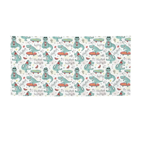 Picia Music Lover Dinosaur Pattern Party Banner, Festive Decoration, Holiday Banner, Celebration Decor, Event Banner, Reusable Party Banner-Small