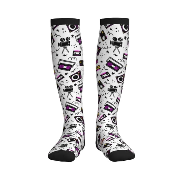 Picia Music Player Printed Sports Compression Socks - 15-20mmHg Graduated Compression, High-Performance Soft and Breathable Socks for Men and Women