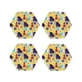 thumbnail image 1 of Picia Musical Instruments Printed Leather Coasters for Drinks, 4" Drink Coasters Set of 4 for Tabletop Protection, Handmade Luxurious Home Décor and Housewarming Gift -Hexagon, 1 of 6