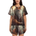 thumbnail image 1 of Picia Mystic Fox With Halo Pajamas Sets for Women Soft Short-Sleeved Pjs with Lounge Shorts Two Piece Sleepwear-3X-Large, 1 of 9