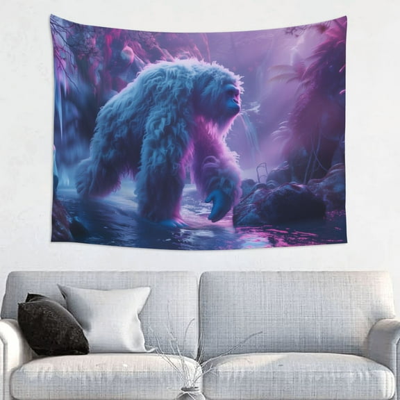 Picia Mystical White gorilla Jungle Pattern Tapestry-Tapestries for Bedroom Living Room Dorm(29x37")
