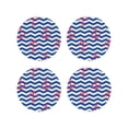 thumbnail image 1 of Picia Nautical Anchors Printed Leather Coasters for Drinks, 4" Drink Coasters Set of 4 for Tabletop Protection, Handmade Luxurious Home Décor and Housewarming Gift -Round Shape, 1 of 6