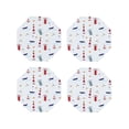 thumbnail image 1 of Picia Nautical Lighthouse Sailboat Printed Leather Coasters for Drinks, 4" Drink Coasters Set of 4 for Tabletop Protection, Handmade Luxurious Home Décor and Housewarming Gift -Octagon, 1 of 6