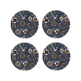 thumbnail image 1 of Picia Nautical Printed Leather Coasters for Drinks, 4" Drink Coasters Set of 4 for Tabletop Protection, Handmade Luxurious Home Décor and Housewarming Gift -Round Shape, 1 of 6