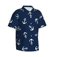 thumbnail image 1 of Picia Nautical Themed Simple Anchors Gentle Cotton Regular Fit Short Sleeve Casual Hawaiian Shirt for Men-Small, 1 of 9