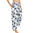 thumbnail image 1 of Picia Navy Blue Anchor Womens Soft Woven Cotton Elastic Waistband Sleep Pajama Pant Lounge Sleep Pant With Pockets And Drawstring-X-Large, 1 of 9