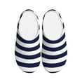thumbnail image 1 of Picia Navy Blue And White Stripes for Women's Lamb-hug Comfy Fleece House Slippers Memory Foam, Slip-on House Shoes Indoor Outdoor-46/47, 1 of 7