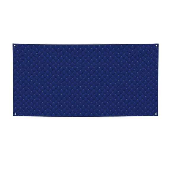 Picia Navy Blue Pattern Party Banner, Festive Decoration, Holiday Banner, Celebration Decor, Event Banner, Reusable Party Banner-Medium