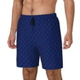 thumbnail image 1 of Picia Navy Blue pattern Mens Swim Trunks with Compression Liner Stretch Beach Shorts Quick Dry with Zipper Pockets No-Chafing Board Shorts-Small, 1 of 9