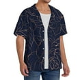 thumbnail image 1 of Picia Navy Dark Blue Men's Linen Shirts Short Sleeve Cuban Beach Shirts Casual Shirts Button Down Shirt for Men Beach Summer Wedding Shirt-4X-Large, 1 of 7