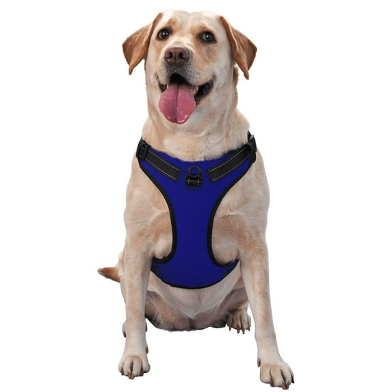 Picia Navy No-Pull Dog Harness Reflective Front Clip Vest with Handle,Step-in Air Dog Harness,Adjustable 2 Metal Rings 4 Buckles,Easy to Put on & Take Off Medium