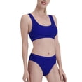 thumbnail image 1 of Picia Navy Women's High Waisted Bikini Scoop Neck Swimsuit Two Pieces Bathing Suit-Medium, 1 of 8