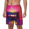thumbnail image 1 of Picia Neon Cassette Tape pattern Mens Swim Trunks with Compression Liner Stretch Beach Shorts Quick Dry with Zipper Pockets No-Chafing Board Shorts-XX-Large, 1 of 9