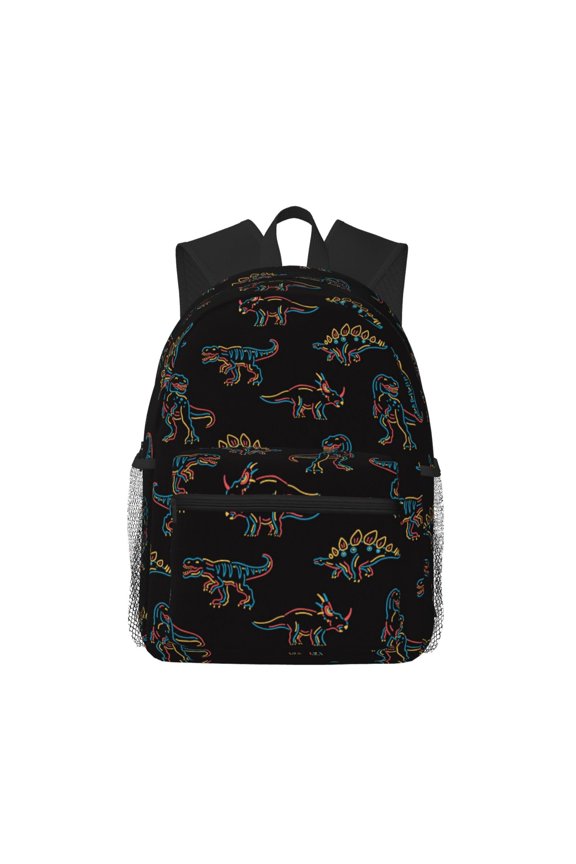 Neon Dinosaur Large Capacity Backpack Classic Style Backpack Casual Backpack Water-Resistant School Work Travel Outdoor Backpack