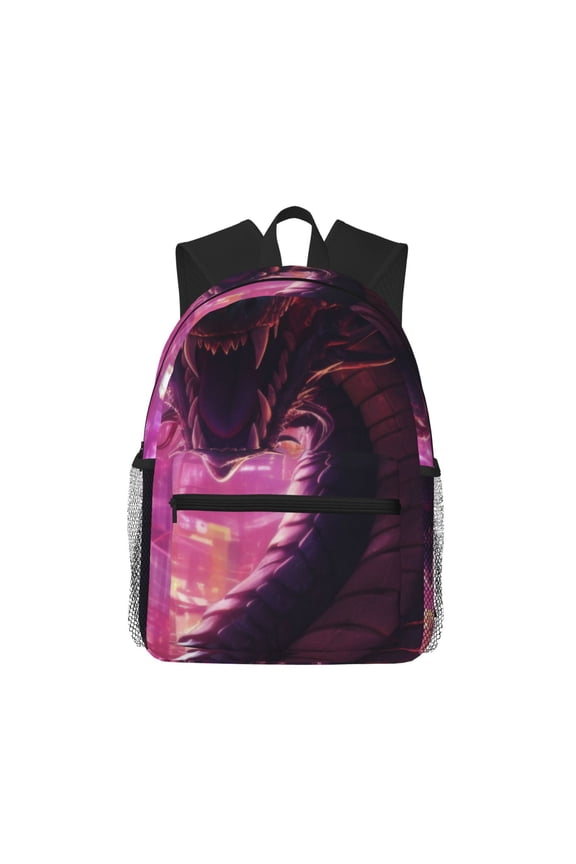 Neon Futuristic Dragon Large Capacity Backpack Classic Style Backpack Casual Backpack Water-Resistant School Work Travel Outdoor Backpack