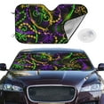thumbnail image 1 of Picia Neon Mardi Gras Curved Windshield Sunshade Accordion Folding Style Auto Shade for Car Truck SUV Van Blocks UV Ray Sun Visor Protector -Small, 1 of 7