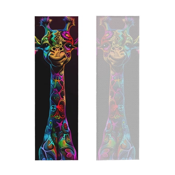 Picia Neon Psychedelic Giraffe Pattern Cooling Towels (40"x12") Cool Towel, Cold Towel, Microfiber Soft Breathable Chilly Ice Towel