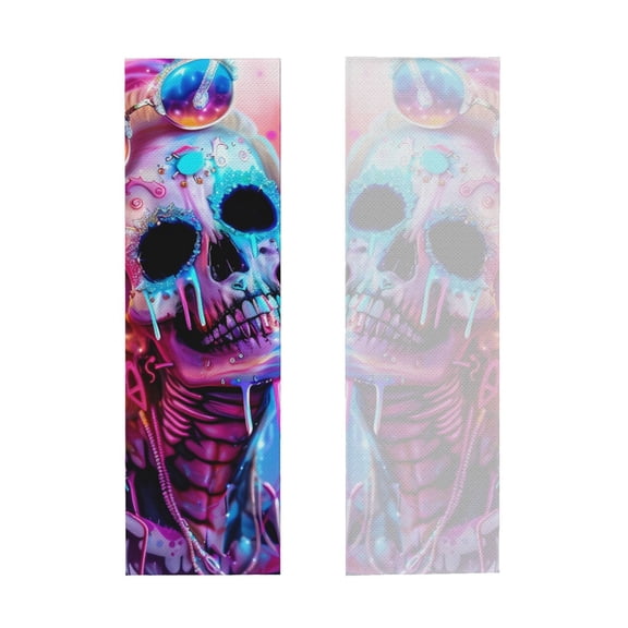 Picia Neon Skull With Milkshake Pattern Cooling Towels (40"x12") Cool Towel, Cold Towel, Microfiber Soft Breathable Chilly Ice Towel
