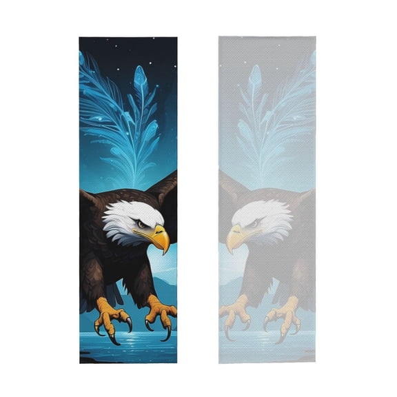 Picia Night Sky Forest Bald Eagle Pattern Cooling Towels (40"x12") Cool Towel, Cold Towel, Microfiber Soft Breathable Chilly Ice Towel