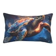 thumbnail image 1 of Picia Night Sky Turtle Pattern Plush Pillow Case – Soft and Cozy Cushion Cover, Hypoallergenic Throw Pillow Case for Home Decor-16"x24", 1 of 6