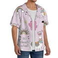 thumbnail image 1 of Picia No Drama Llama Men's Linen Shirts Short Sleeve Cuban Beach Shirts Casual Shirts Button Down Shirt for Men Beach Summer Wedding Shirt-Small, 1 of 7