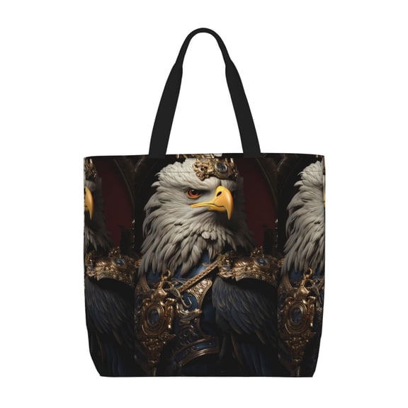 Picia Noble Style Bald Eagle for Tote Bag for Women with Zipper, Gym Tote with Compartments, Laptop Work Tote Nurse Dance Yoga Bag for Sport, Travel
